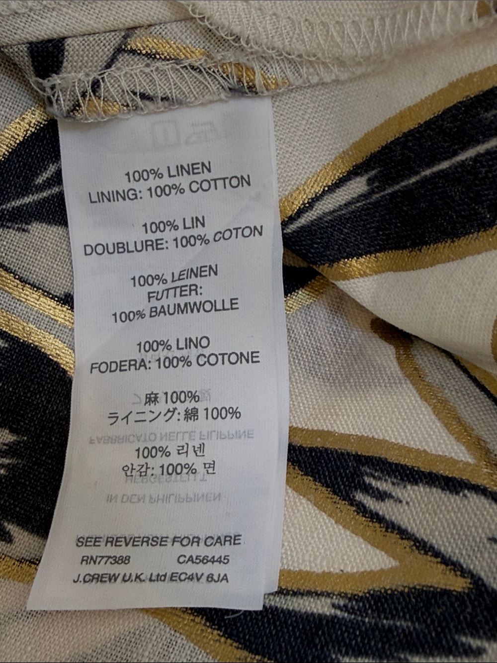 J.Crew SZ 8, front button gold leaf linen dress with pockets. - Picture 11 of 11